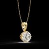 Elegant Round-Cut Solitaire Pendant Made In 18 / 14 / 10 KT Gold Embellished With Certified Lab Diamonds For The Anniversary Gift For Her