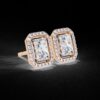 Elegant Radiant -Cut Diamond Hoop Earrings Made In 18/14/10 KT Gold Studded With Certified Lab Diamonds For The Anniversary And Wedding Gift