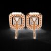 Elegant Radiant -Cut Diamond Hoop Earrings Made In 18/14/10 KT Gold Studded With Certified Lab Diamonds For The Anniversary And Wedding Gift