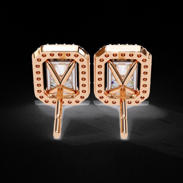 Elegant Radiant -Cut Diamond Hoop Earrings Made In 18/14/10 KT Gold Studded With Certified Lab Diamonds For The Anniversary And Wedding Gift