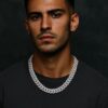 Iced Out 12 mm Miami Cuban Link Chain Made In 925 Sterling Silver Embellished With Shinny Moissanite Diamonds Available In Different Length
