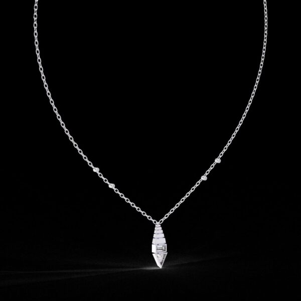 Beautiful Cone & Triangle Pendant Made In 18 / 14 /10K T Gold Embellished With Certified Lab Diamond For The Anniversary Gift For Her