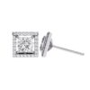 Princess Cut Halo Diamond Stud Earrings Made In 18/14/10 KT Gold Studded With Certified Lab Diamonds For The Anniversary And Wedding Gift