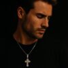 Iced Out Cross Pendant Made In 18 / 14 / 10 KT Gold Embellished With Shinny Moissanite Diamonds For The Birthday And Religious Gift