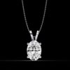 Elegant Oval-Cut Solitaire Diamond Pendant Made In 18/14/10 KT Gold Embellished With Certified Lab Diamonds For The Anniversary Gift For Her
