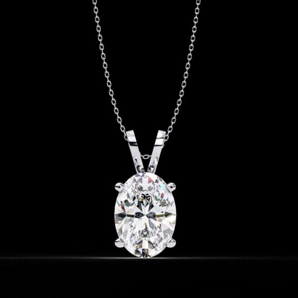 Elegant Oval-Cut Solitaire Diamond Pendant Made In 18/14/10 KT Gold Embellished With Certified Lab Diamonds For The Anniversary Gift For Her