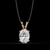 Elegant Oval-Cut Solitaire Diamond Pendant Made In 18/14/10 KT Gold Embellished With Certified Lab Diamonds For The Anniversary Gift For Her