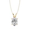 Elegant Oval-Cut Solitaire Diamond Pendant Made In 18/14/10 KT Gold Embellished With Certified Lab Diamonds For The Anniversary Gift For Her