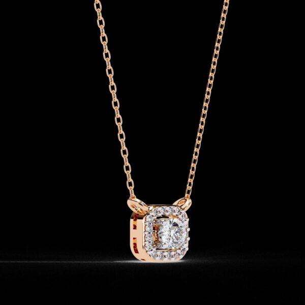 Minimalist Round Diamond Pendant Made In 18 / 14 / 10 KT Gold Embellished With Certified Lab Diamond For The Anniversary Gift For Her