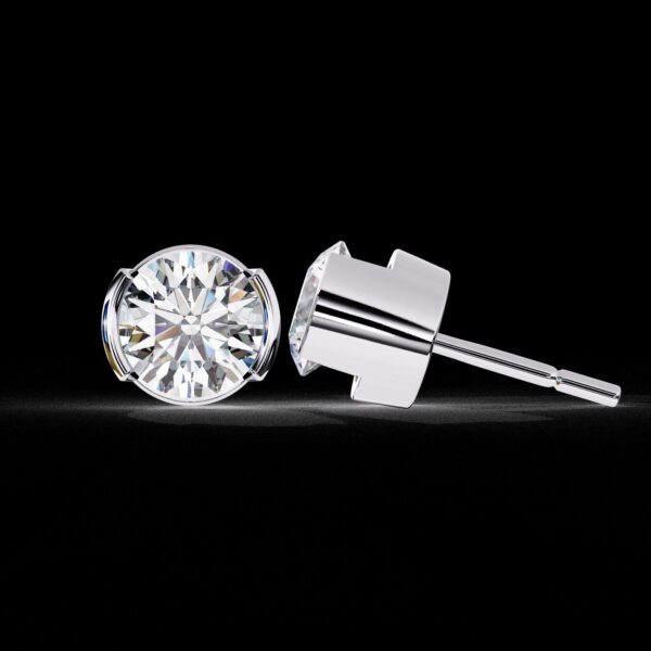 Rose Gold Round Diamond Stud Earrings Made In 18 / 14 / 10 KT Gold Studded With Certified Lab Diamond For The Anniversary And Wedding Gift