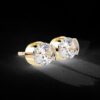 Rose Gold Round Diamond Stud Earrings Made In 18 / 14 / 10 KT Gold Studded With Certified Lab Diamond For The Anniversary And Wedding Gift