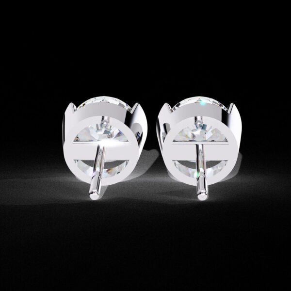 Rose Gold Round Diamond Stud Earrings Made In 18 / 14 / 10 KT Gold Studded With Certified Lab Diamond For The Anniversary And Wedding Gift
