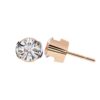 Rose Gold Round Diamond Stud Earrings Made In 18 / 14 / 10 KT Gold Studded With Certified Lab Diamond For The Anniversary And Wedding Gift