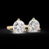 Classic 3-Prong Round Diamond Stud Earrings Made In 18/14/10 KT Gold Studded With Certified Lab Diamond For The Anniversary And Wedding Gift