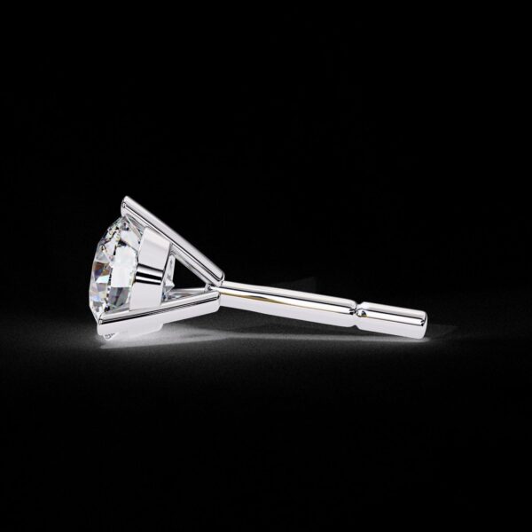 Classic 3-Prong Round Diamond Stud Earrings Made In 18/14/10 KT Gold Studded With Certified Lab Diamond For The Anniversary And Wedding Gift
