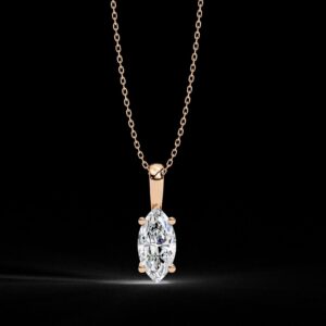 Elegant Marquise Cut Diamond Pendant Made In 18 / 14 / 10 KT Gold Embellished With Certified Lab Diamond For The Anniversary Gift For Her