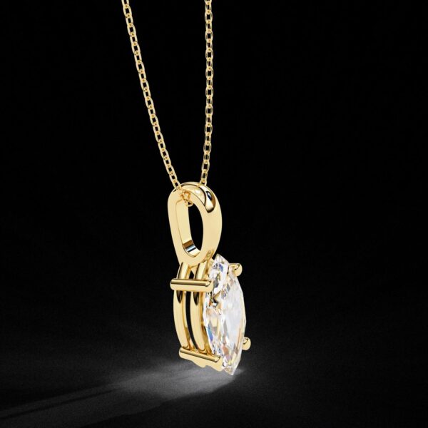 Elegant Marquise Cut Diamond Pendant Made In 18 / 14 / 10 KT Gold Embellished With Certified Lab Diamond For The Anniversary Gift For Her