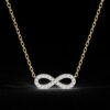 Elegant Infinity Symbol Pendant Made In 18 / 14 / 10 KT Gold Embellished With Certified Lab Diamond For The Anniversary Gift For Her
