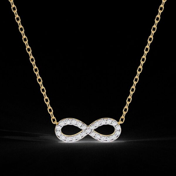Elegant Infinity Symbol Pendant Made In 18 / 14 / 10 KT Gold Embellished With Certified Lab Diamond For The Anniversary Gift For Her