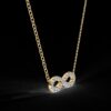 Elegant Infinity Symbol Pendant Made In 18 / 14 / 10 KT Gold Embellished With Certified Lab Diamond For The Anniversary Gift For Her