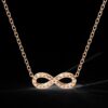 Elegant Infinity Symbol Pendant Made In 18 / 14 / 10 KT Gold Embellished With Certified Lab Diamond For The Anniversary Gift For Her