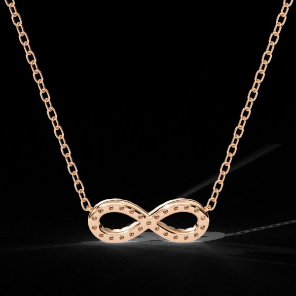 Elegant Infinity Symbol Pendant Made In 18 / 14 / 10 KT Gold Embellished With Certified Lab Diamond For The Anniversary Gift For Her