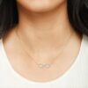 Elegant Infinity Symbol Pendant Made In 18 / 14 / 10 KT Gold Embellished With Certified Lab Diamond For The Anniversary Gift For Her