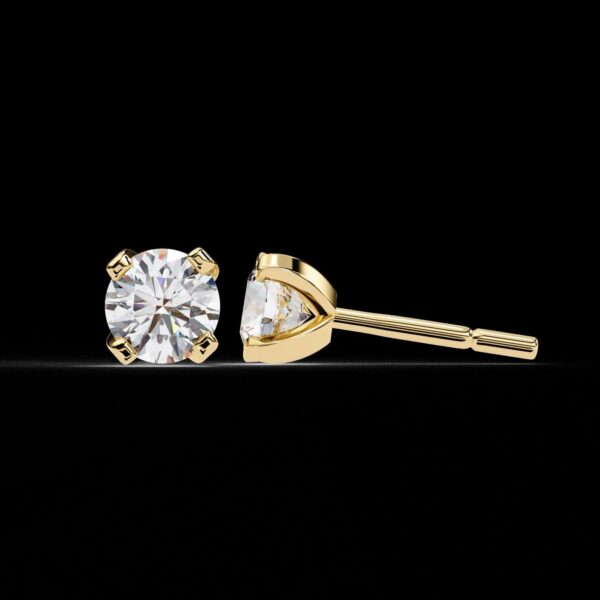 Rose Gold Round Cut Diamond Stud Earrings Made In 18/14/10 KT Gold Studded With Certified Lab Diamonds For The Anniversary And Wedding Gift