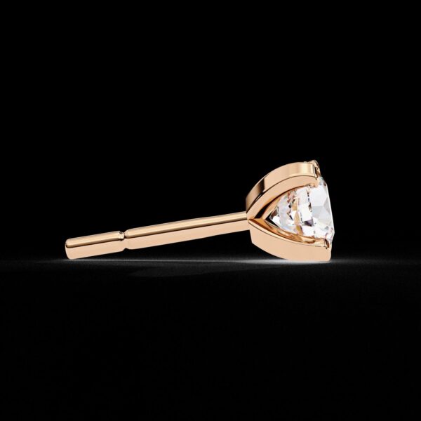 Rose Gold Round Cut Diamond Stud Earrings Made In 18/14/10 KT Gold Studded With Certified Lab Diamonds For The Anniversary And Wedding Gift