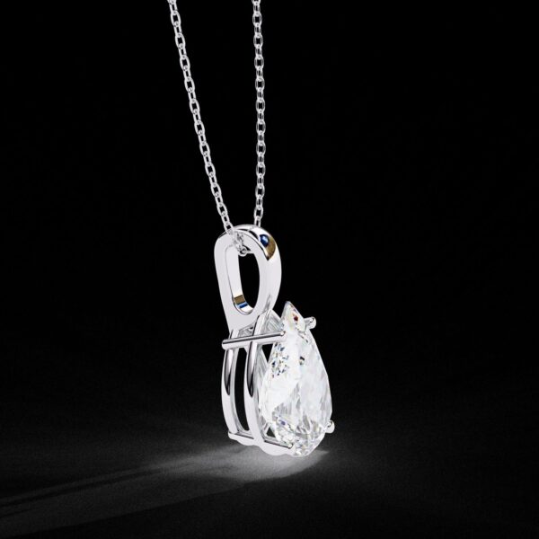Pear-Shaped Diamond Solitaire Pendant Made In 18 / 14 / 10 KT Gold Embellished With Certified Lab Diamonds For The Anniversary Gift For Her