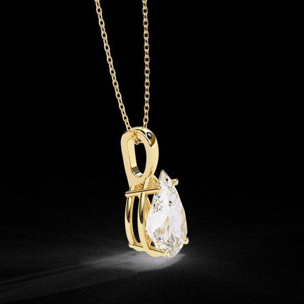 Pear-Shaped Diamond Solitaire Pendant Made In 18 / 14 / 10 KT Gold Embellished With Certified Lab Diamonds For The Anniversary Gift For Her