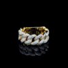 Iced Out Cuban Link Diamond Ring Made In 18/14/10 KT Gold Embellished With Shinny Moissanite Diamonds For The Birthday And Anniversary Gift