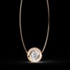 Gold Round Solitaire Diamond Pendant Made In 18 / 14 / 10 KT Gold Embellished With Certified Lab Diamonds For The Anniversary Gift For Her