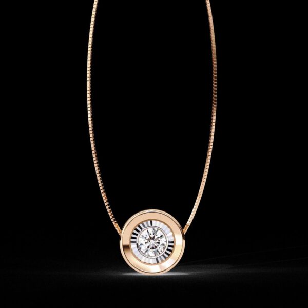 Gold Round Solitaire Diamond Pendant Made In 18 / 14 / 10 KT Gold Embellished With Certified Lab Diamonds For The Anniversary Gift For Her