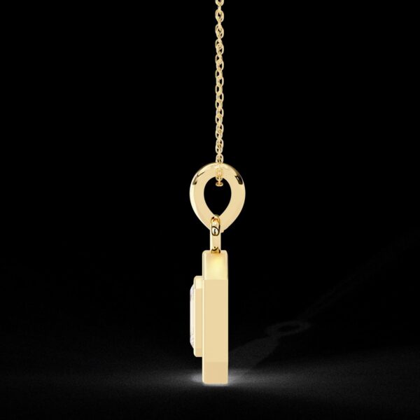 Emerald-Cut Halo Diamond Pendant Made In 18 / 14 / 10 KT Gold Embellished With Certified Lab Diamonds For The Anniversary Gift For Her