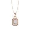 Emerald-Cut Halo Diamond Pendant Made In 18 / 14 / 10 KT Gold Embellished With Certified Lab Diamonds For The Anniversary Gift For Her