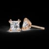 Elegant Princess-Cut Stud Earrings Made In 18 / 14 / 10 KT Gold Studded With Certified Lab Diamond For The Anniversary And Wedding Gift