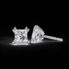 Elegant Princess-Cut Stud Earrings Made In 18 / 14 / 10 KT Gold Studded With Certified Lab Diamond For The Anniversary And Wedding Gift
