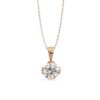 Elegant Round-Cut Solitaire Pendant Made In 18 / 14 / 10 KT Gold Embellished With Certified Lab Diamonds For The Anniversary Gift For Her