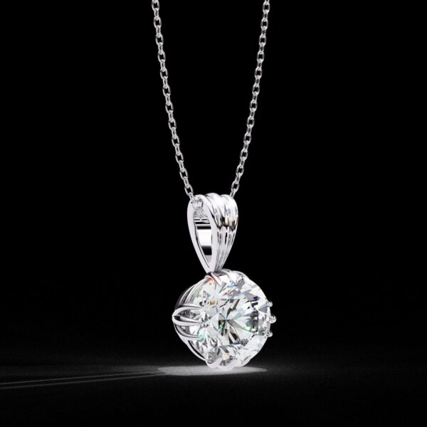 Elegant Round-Cut Solitaire Pendant Made In 18 / 14 / 10 KT Gold Embellished With Certified Lab Diamonds For The Anniversary Gift For Her