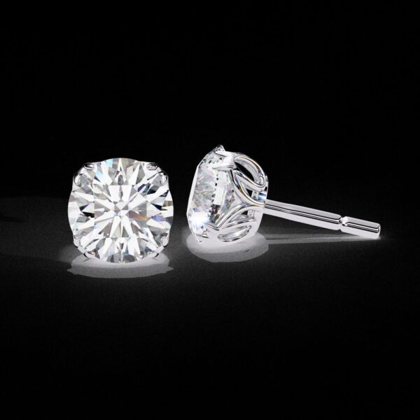 Classic Round Diamond Stud Earrings Made In 18 / 14 / 10 KT Gold Studded With Certified Lab Diamond For The Anniversary And Wedding Gift