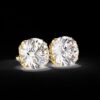 Classic Round Diamond Stud Earrings Made In 18 / 14 / 10 KT Gold Studded With Certified Lab Diamond For The Anniversary And Wedding Gift