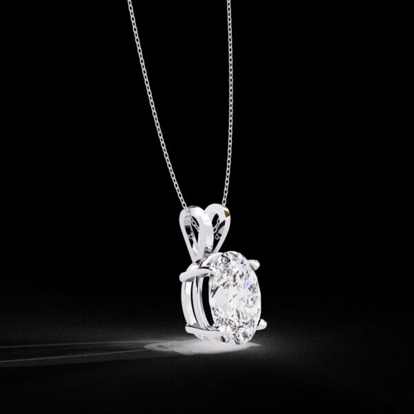 Elegant Oval-Cut Solitaire Diamond Pendant Made In 18/14/10 KT Gold Embellished With Certified Lab Diamonds For The Anniversary Gift For Her