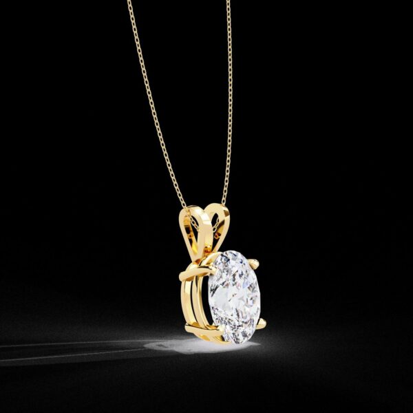 Elegant Oval-Cut Solitaire Diamond Pendant Made In 18/14/10 KT Gold Embellished With Certified Lab Diamonds For The Anniversary Gift For Her