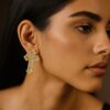 Elegant Cross Earrings Made In 10KT Gold / 14KT Gold Embellished With Shinny Moissanite Diamonds As A Gift To Women's On Special Occasions