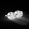 Rose Gold Round Diamond Stud Earrings Made In 18 / 14 / 10 KT Gold Studded With Certified Lab Diamond For The Anniversary And Wedding Gift