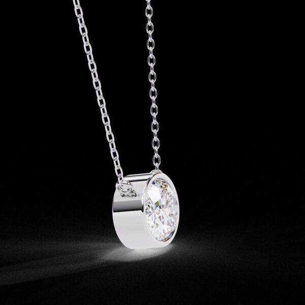 Oval Solitaire Lab-Grown Diamond Pendant Made In 18/14/10 KT Gold Embellished With Certified Lab Diamonds For The Anniversary Gift For Her