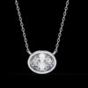 Oval Solitaire Lab-Grown Diamond Pendant Made In 18/14/10 KT Gold Embellished With Certified Lab Diamonds For The Anniversary Gift For Her