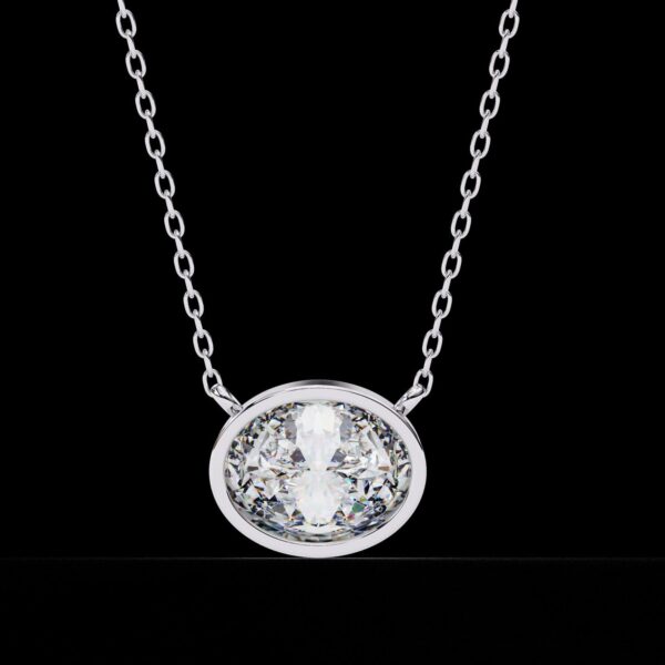 Oval Solitaire Lab-Grown Diamond Pendant Made In 18/14/10 KT Gold Embellished With Certified Lab Diamonds For The Anniversary Gift For Her