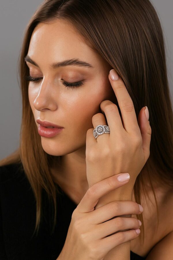 Iced Out Unisex Hip Hop Ring Made In 18 / 14 / 10 KT Gold Embellished With Shinny Moissanite Diamonds For The Birthday And Anniversary Gift